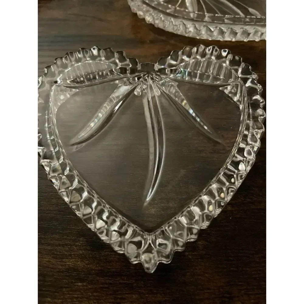 VNT Wedgwood Crystal Trinket Jewelry Box Cut Glass Heart Keepsake NWT
